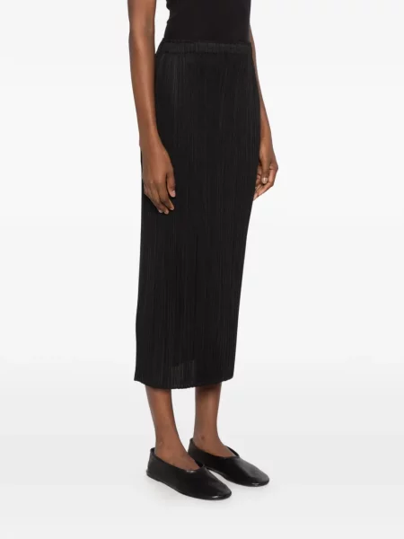 Fustă midi Pleats Please Issey Miyake negru