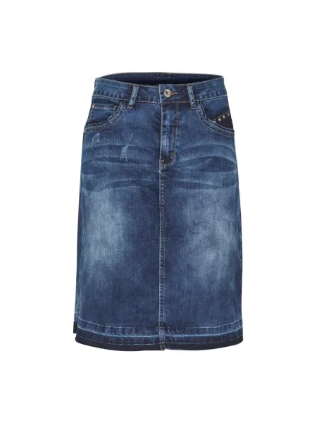 Spódnica jeansowa Cream z nitami niebieska