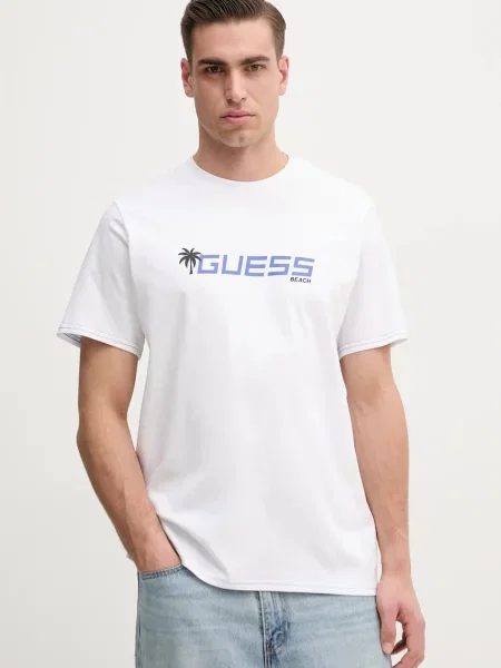 Тениска Guess с принт бяло