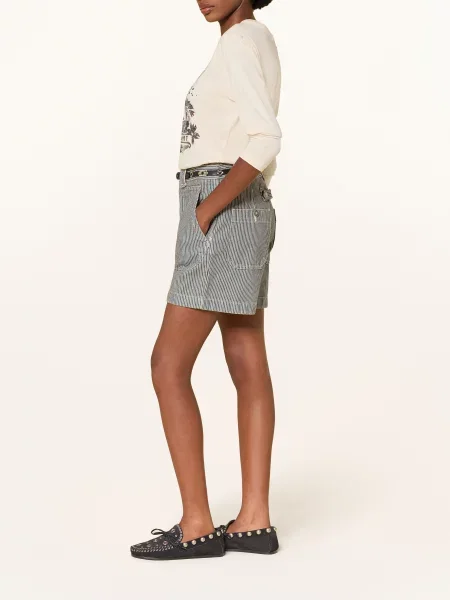 Marant Étoile Džínové Šortky Eveja buwe blue/white bílé