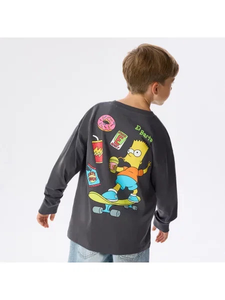 Reserved Hosszú ujjú póló The Simpsons sötétszürke