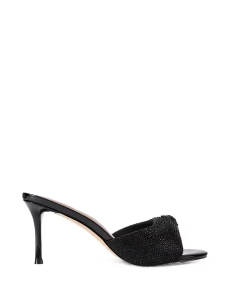 Papuci tip mules Kurt Geiger London din țesătură twill negru