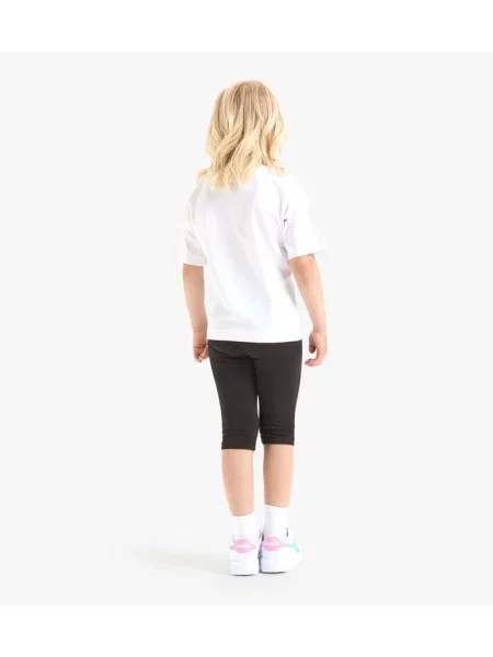 Komplet dziecięcy koszulka + legginsy Diadora JG Set Hoops Junior biała