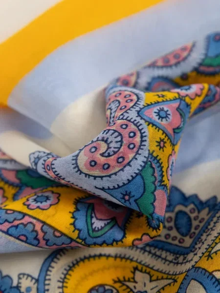 Fular Etro cu imagine cu model paisley alb