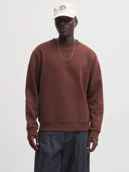 JACK & JONES Mikina JJEBRADLEY čokoládová