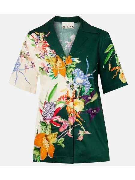 Cămașă Alemais de in cu model floral
