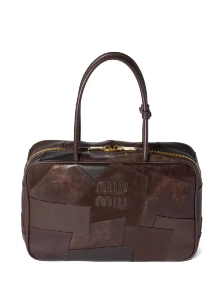 Geanta de piele Miu Miu din piele maro