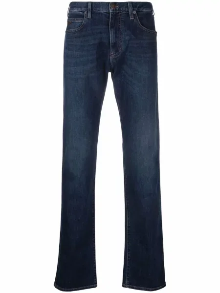 Blugi drepți Emporio Armani albastru