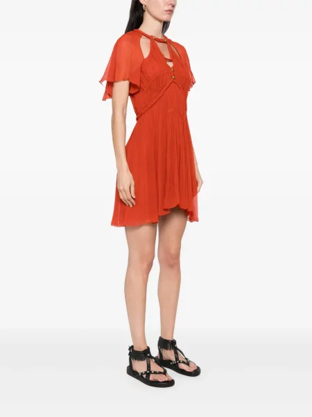 Mała mały sukienka mini Isabel Marant garniturowa pomarańczowa
