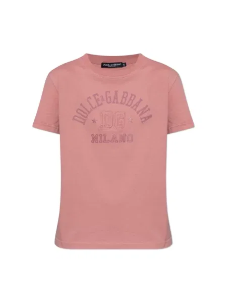 Koszulka Dolce And Gabbana z logo różowa