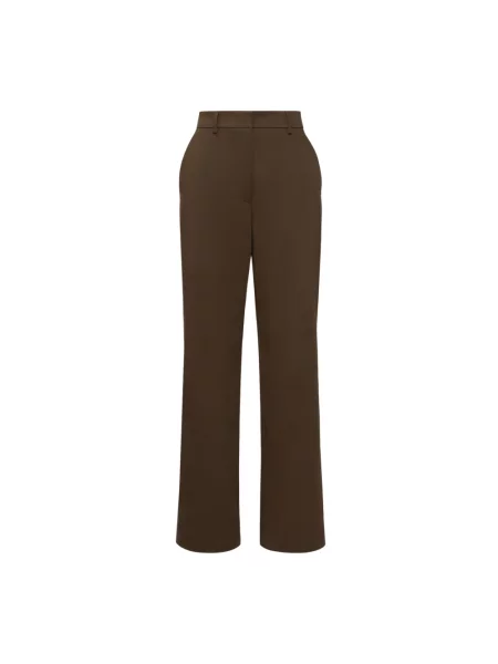 Satynowe spodnie Weekend Max Mara brązowe