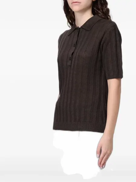 Tricou polo Max Mara tricotate maro