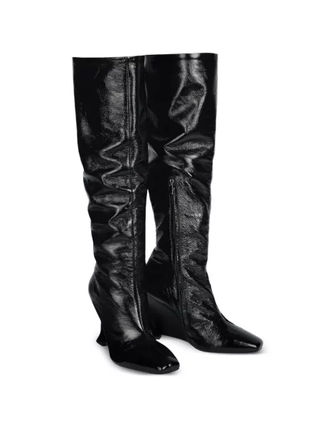 Botine Balmain din piele cu pană negru