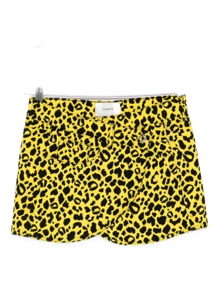 Spódnica Coperni z nadrukiem w panterkę kopertowa żółta