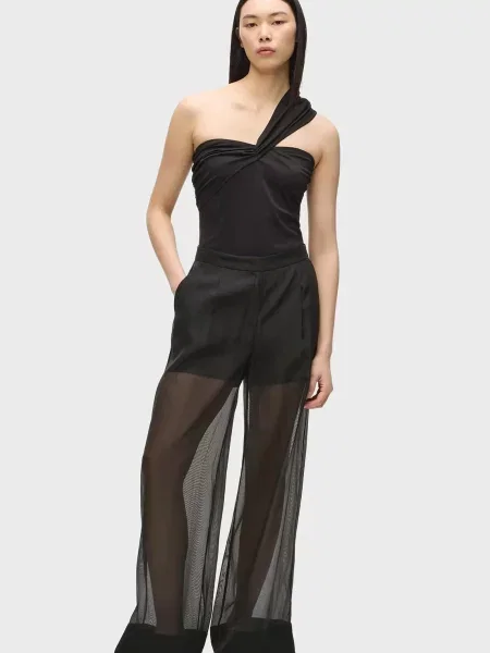 Штани Karl Lagerfeld з органзи чорні