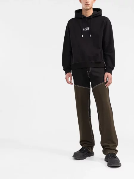 Hanorac cu glugă Dsquared2 cu imagine negru
