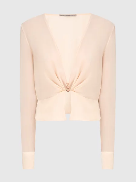 Блуза з шовку Ermanno Scervino бежева