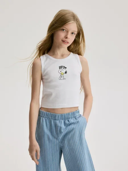 Reserved топ Snoopy кремовий 