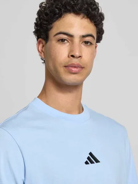 T-shirt z detalem z logo Adidas niebieska