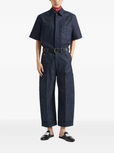 Cămașă de blugi Givenchy cu model herringbone albastru