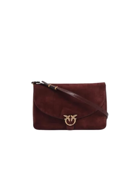 Pinko torebka crossbody zamszowa czerwona