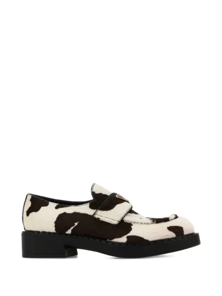 Pantofi loafer Prada cu imprimeu animal print alb