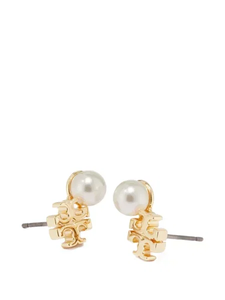 Cercei Tory Burch cu autograf alb