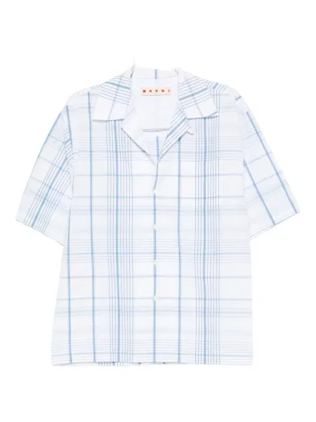 Kostkovaná košile Marni bílá