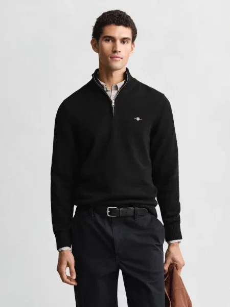 Gant sweter bez rękawów z dzianiny Mężczyźni M czarny