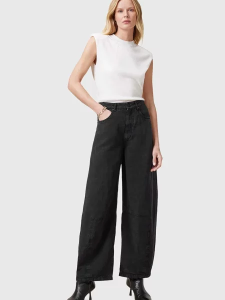 AllSaints pantaloni JETT lat high waist negru