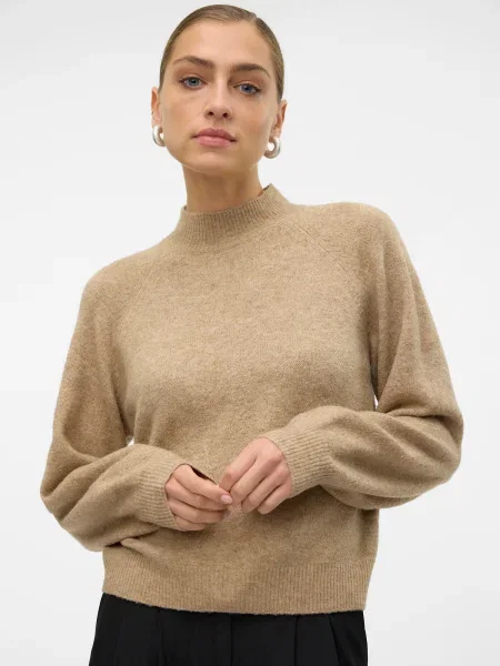 VERO MODA Pulover VMLEAF nisipiu