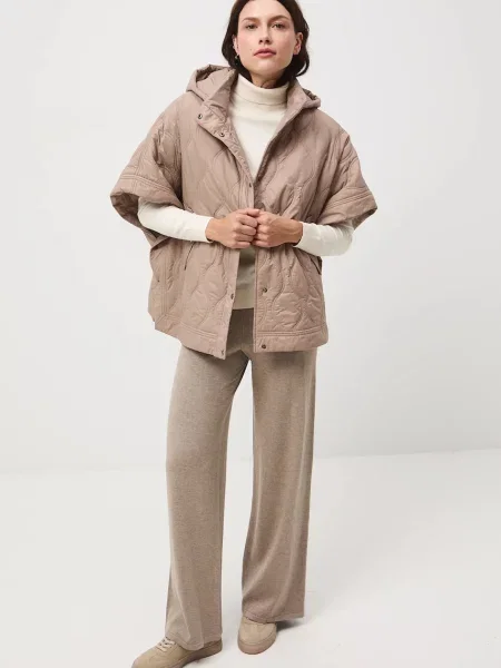 Пончо Medicine преходен модел с уголемена кройка бежово