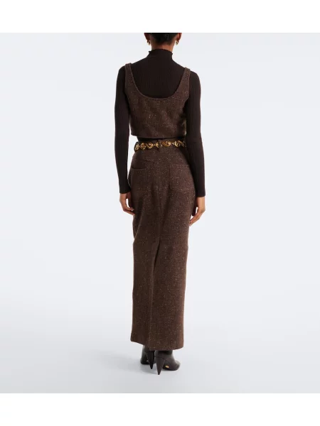 Fusta maxi Ralph Lauren Collection de lână maro