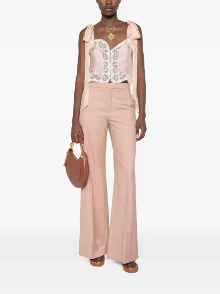 Pantaloni Chloé de lână roz
