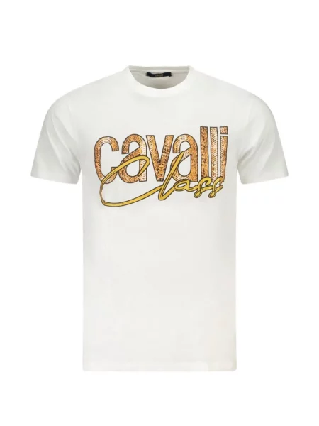 Tricou Cavalli Class cu imagine alb