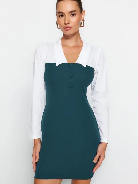 Sukienka mini Trendyol kopertowa niebieska