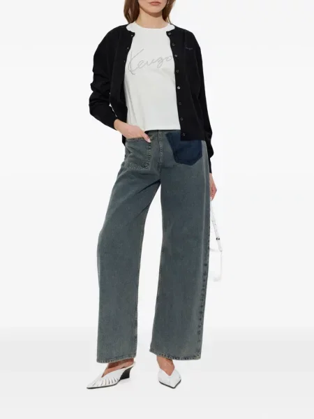 Tricou Kenzo cu broderie alb