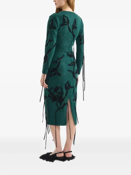 Cardigan Erdem cu model floral verde