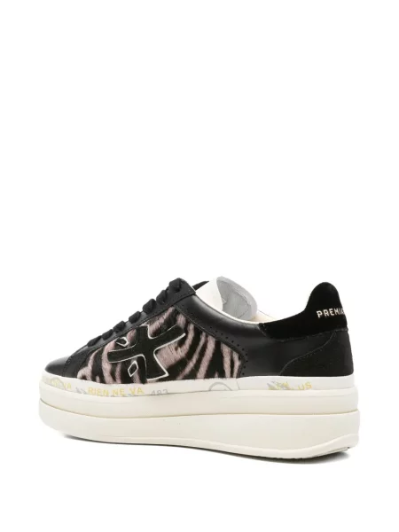 Sneakerși Premiata cu platformă cu imagine cu model zebră negru