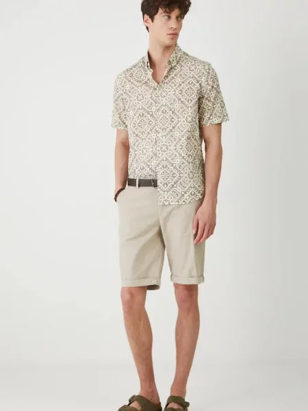 Košile Medicine regular s límečkem button-down béžová