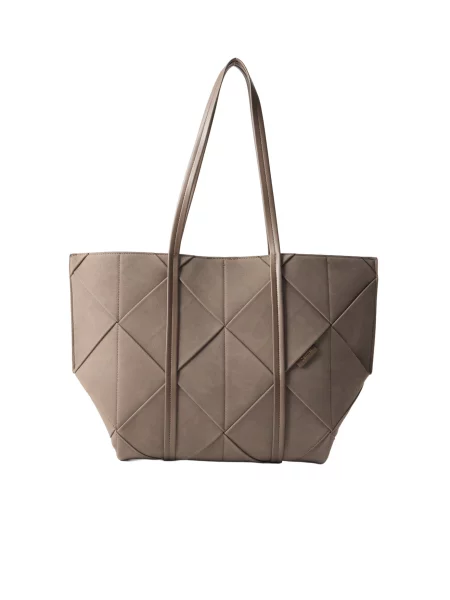 Calvin Klein Ročna torba Woven Sueded Carryall rjava