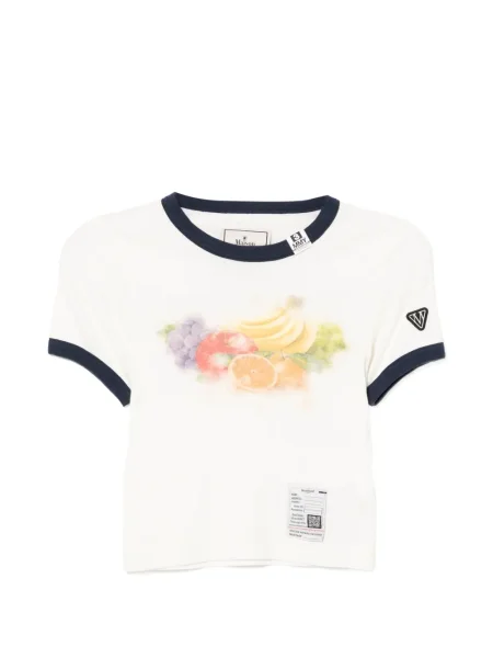 Koszulka Maison Mihara Yasuhiro z nadrukiem biała