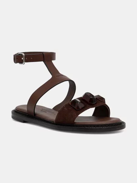 Weekend Max Mara sandale femei din piele Wkaasta maro