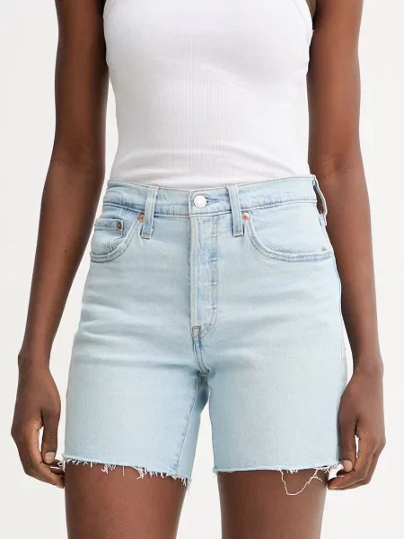 Levi's szorty jeansowe MID THIGH niebieskie