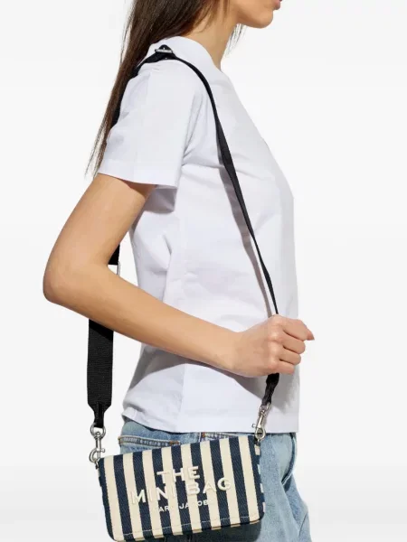 Geantă Marc Jacobs cu dungi albastru