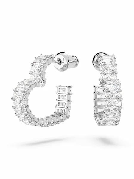 Swarovski Cercei / transparent argintiu