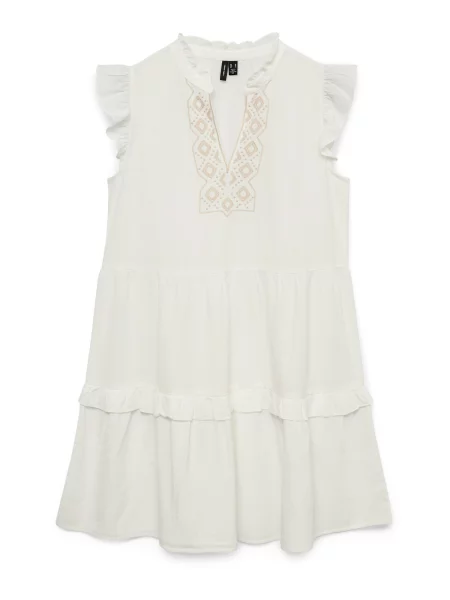VERO MODA Šaty VMDICTHE béžová biela