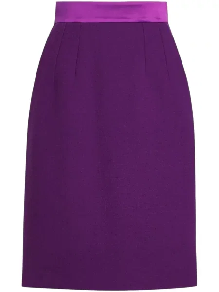 Fustă midi Dolce & Gabbana din satin până la genunchi violet