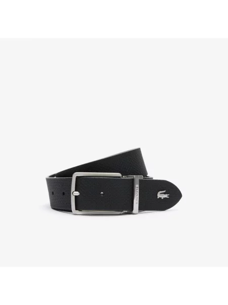 Lacoste Dwustronny Skórzany Pasek Chantaco czarny