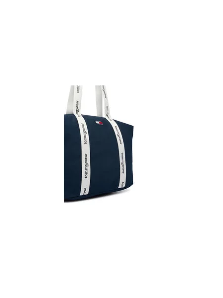 Táska Tommy Jeans Tjw Ess Daily Tote Sötétkék bézs